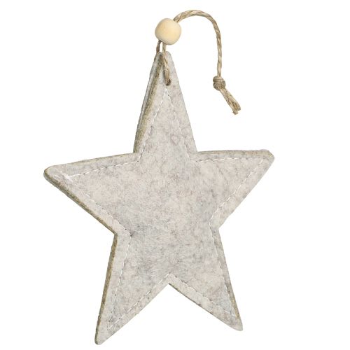 Artikel Filtstjerner til ophængning af stjerner Juletræspynt beige 13cm 6 stk