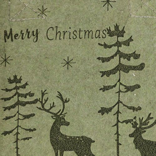 Floristik24 Filtpose Merry Christmas lille med hanke Grøn 15×10 cm