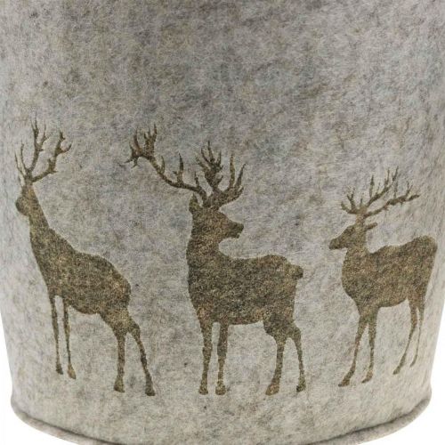 Floristik24 Julepyntet filtkurv rund hjorteplanter 38cm / 30cm sæt med 2