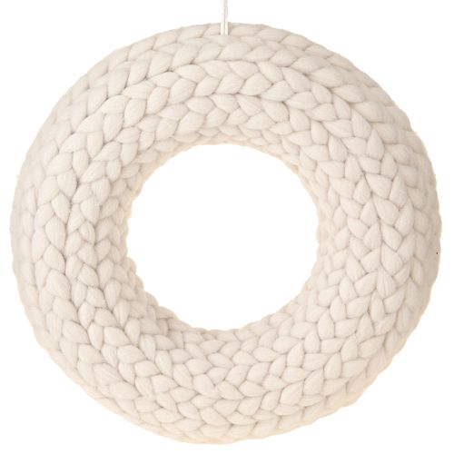 Floristik24 Filtuld pyntekrans til ophæng i beige Ø30cm H4cm
