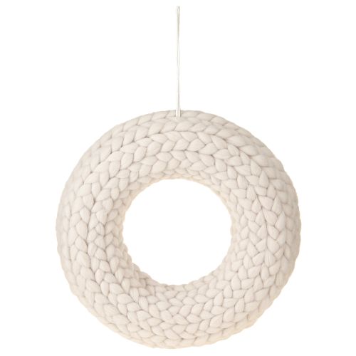 Floristik24 Filtuld pyntekrans til ophæng i beige Ø30cm H4cm