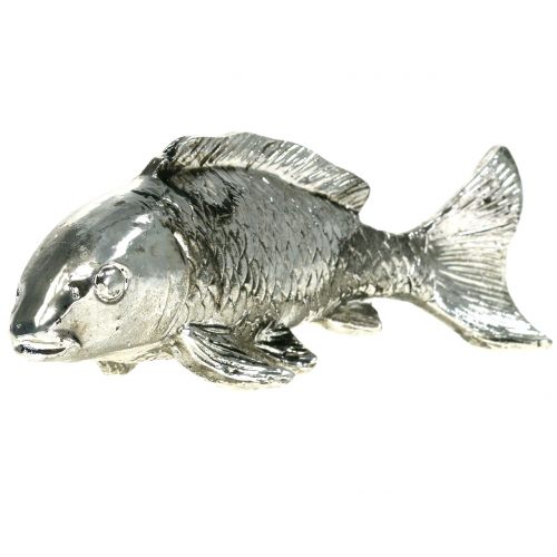 Floristik24 Deco fisk antik sølv 14cm