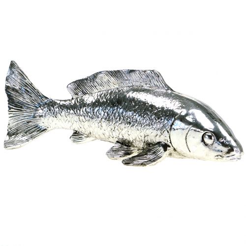 Floristik24 Dekorativ fisk sølv 22cm