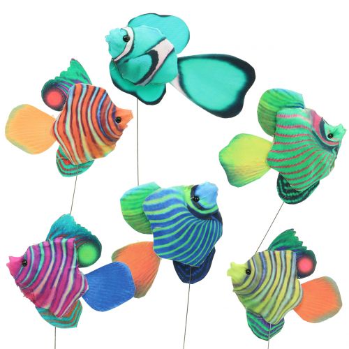 Floristik24 Dekorative stik fisk assorteret 6 stk