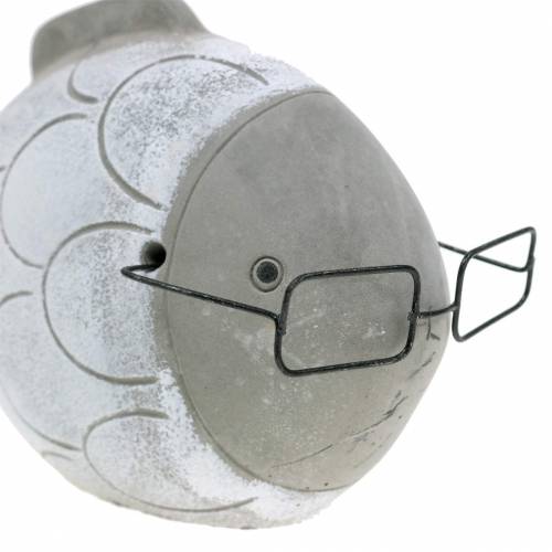 Floristik24 Deco fisk med glas blå hvid 15,5/14,5cm 2stk
