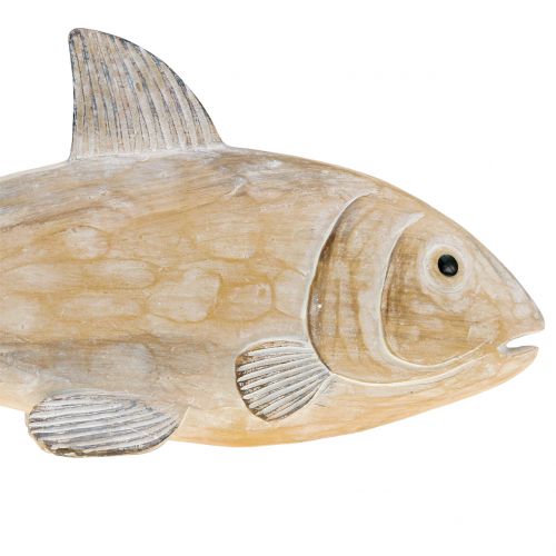 Floristik24 Dekorative fisk i træ ser naturlige L19cm ud