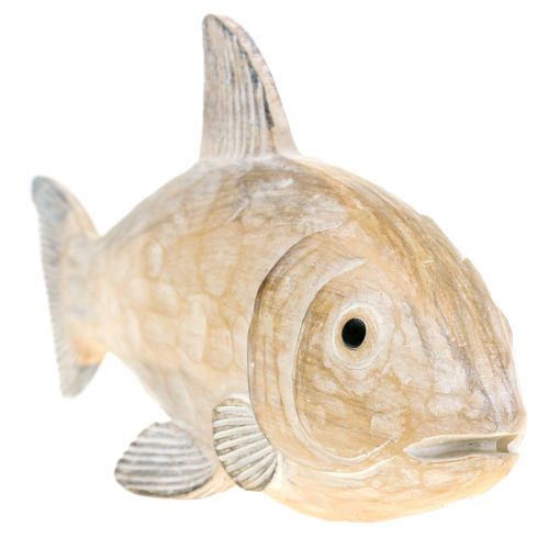 Floristik24 Dekorative fisk i træ ser naturlige L19cm ud