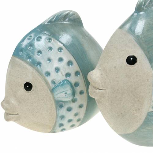 Floristik24 Dekorativ fisk terracotta blå, grå H14cm / 12,5cm sæt med 2
