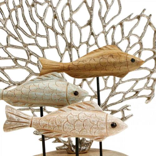 Floristik24 Fiskeskoledekoration, koraldekoration, fiskedekoration i træ H48,5cm