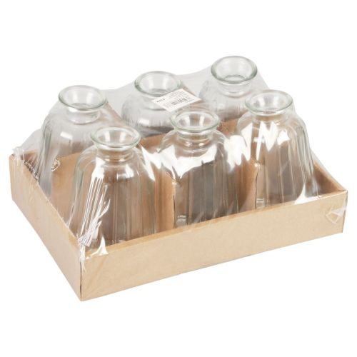 Artikel Dekorative flasker lysestage mini vaser glas H11cm 6 stk