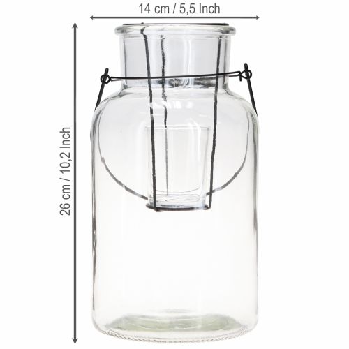 Artikel Flaske dekoration lanterne glas metal klar sort Ø13cm