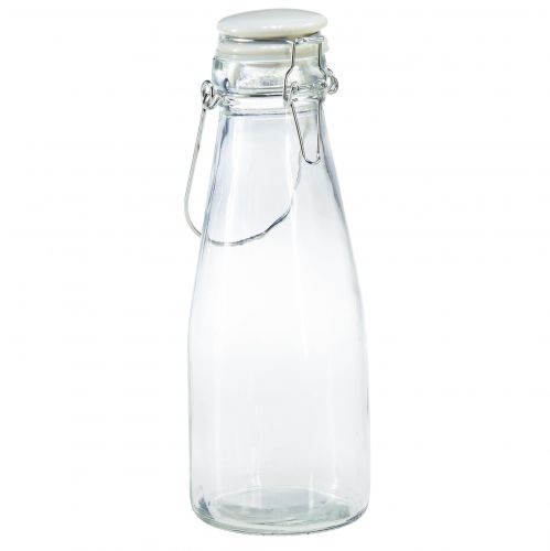 Flasker dekorativ glasflaske med låg Ø8cm 24cm