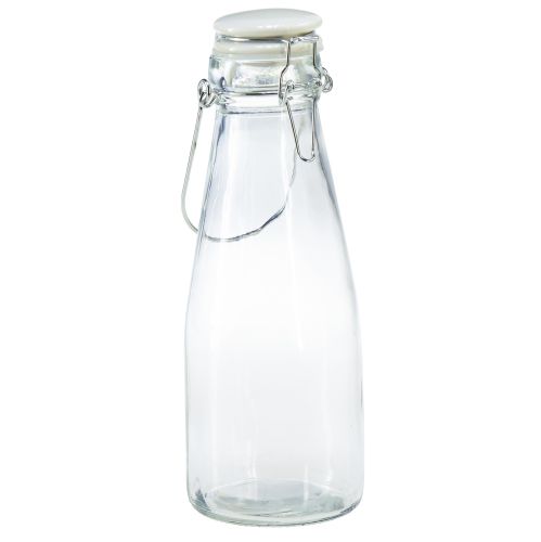 Artikel Flaskedekoration glasflaske med låg Ø8cm 24cm