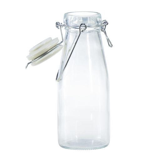 Flaskedekoration glasflaske med låg Ø8cm 24cm