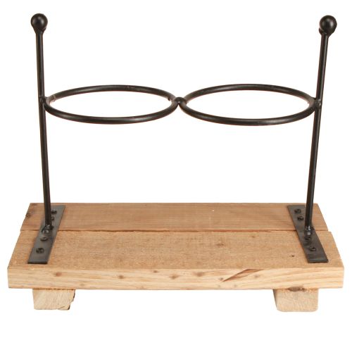 Artikel Flaskevase dekorative flasker glas træ 23x12x19,5cm 2stk