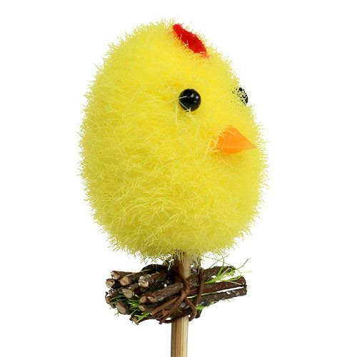 Floristik24 Fluffy chick gul på pinden 4cm 6stk