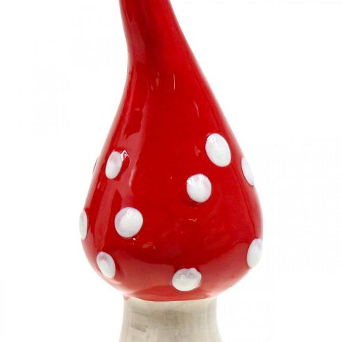 Artikel Deco Fluesvamp Keramik Deco Champignon Rød Hvid Ø6,5cm H21cm