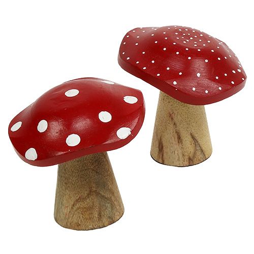 Floristik24 Toadstool Wood Mushroom Mix 9 cm -10,5 cm rød, naturlig 8stk