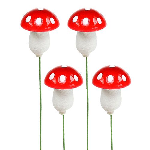 Floristik24 Toadstool på en ledning 2,2 cm 100stk