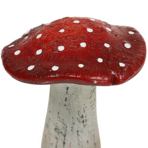 Artikel Toadstool lavet af keramikrød, hvid H12,5cm 2stk