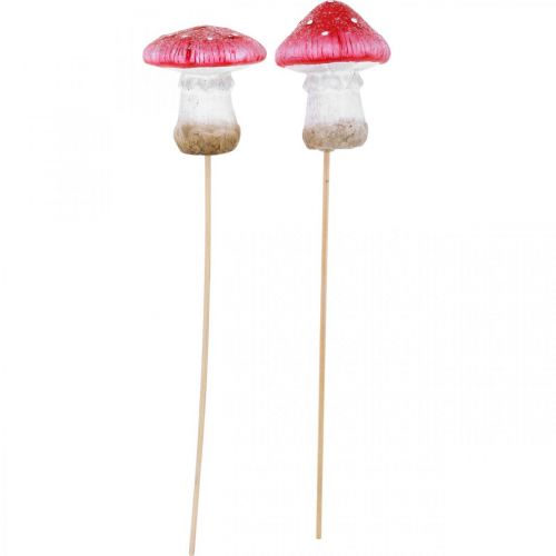 Floristik24 Fluesvamp deco-stik efterårsblomstpropper sort H6 / 7cm 6stk