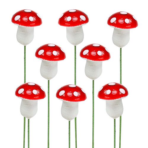 Floristik24 Toadstools mini på wire 1,8 cm 100stk