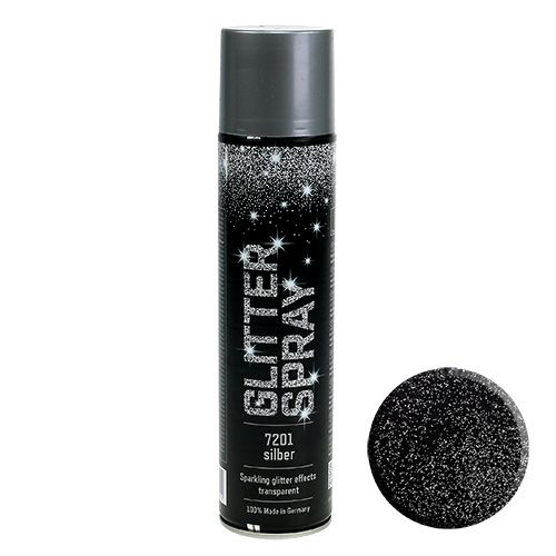 Floristik24 Glitter spray sølv 400ml