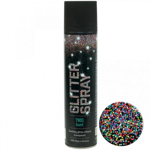 Floristik24 Glitterspray til kunsthåndværk farverig spraymaling glitter 400ml