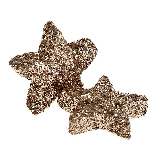 Artikel Glitterstjerner 2,5cm champagne 96 stk