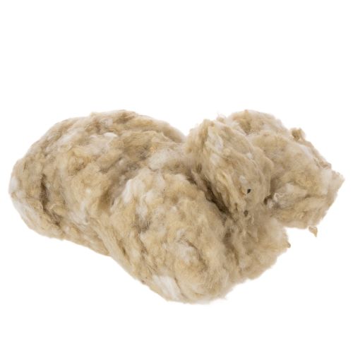 Naturlig beige fåreuld, løs, til hobby og dekoration, 250 g