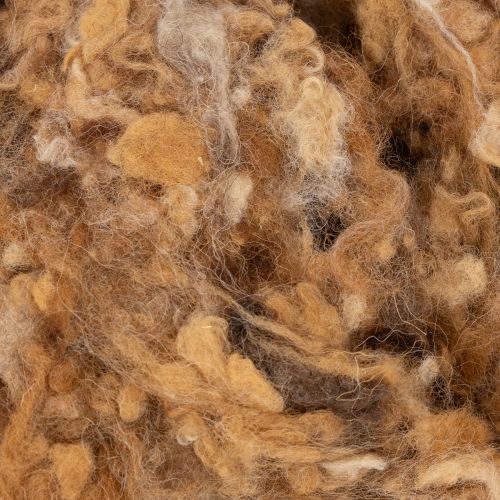Brun meleret fåreuld, naturlig uld, løs, til hobbyarbejde, 250 g | Floristik24.dk