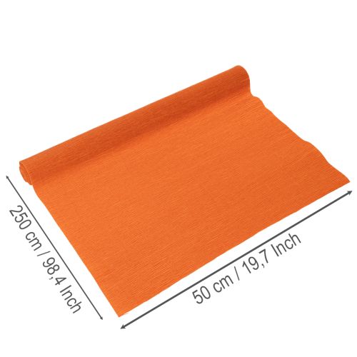 Blomsterhandler crepepapir, orange rulle, 50x250 cm | Floristik24.dk