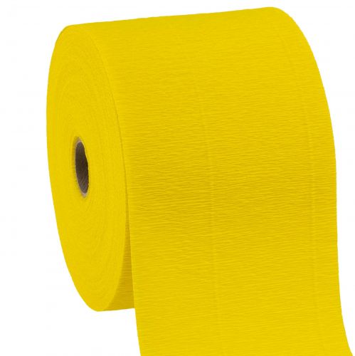 Artikel Blomstercrepe gul B10cm gramvægt 128g/kvm L250cm 2 stk.