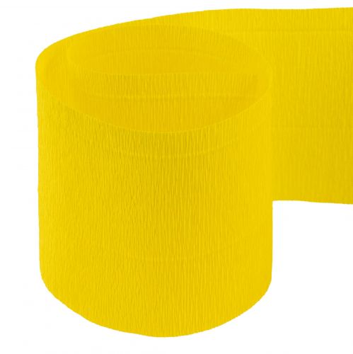 Artikel Blomstercrepe gul B10cm gramvægt 128g/kvm L250cm 2 stk.