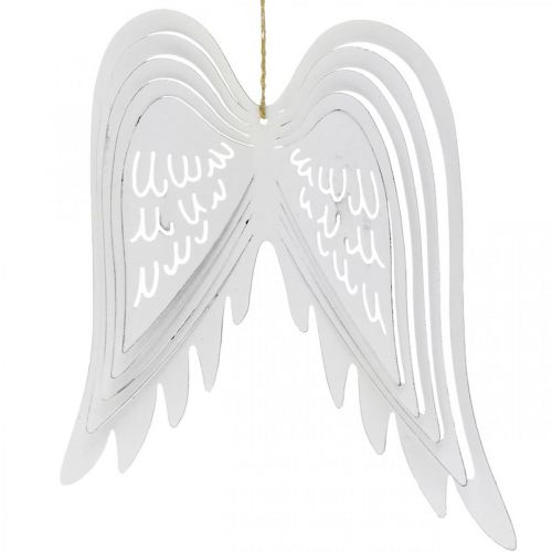 Floristik24 Vinger til at hænge, adventsdekoration, englevinger af metal Hvid H29,5cm B28,5cm