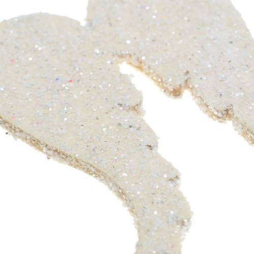 Floristik24 Scatter dekoration englevinger glitter hvid 5cm 48 stk