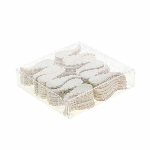 Floristik24 Scatter dekoration englevinger glitter hvid 5cm 48 stk