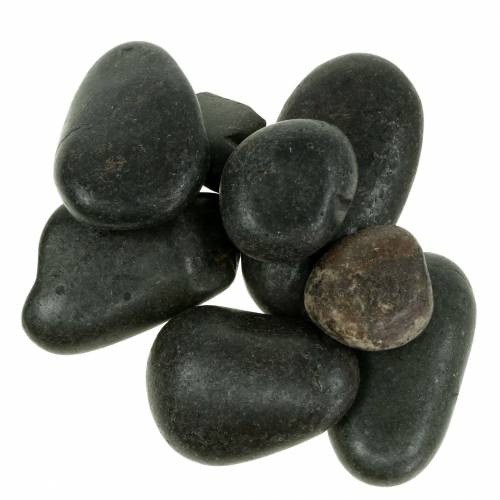 Artikel River Pebbles Mat Sort Natursten Dekorationssten L15–60 mm B15–40 mm 2 kg