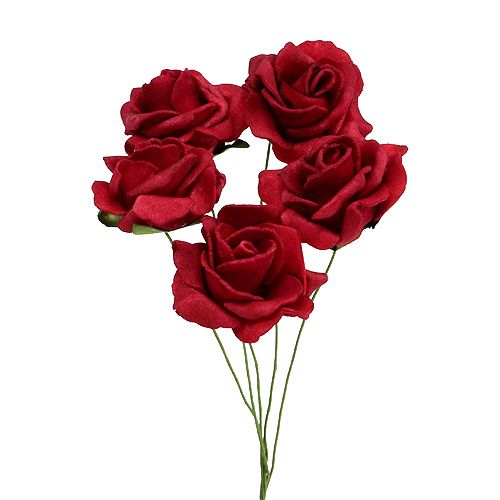 Floristik24 Skumrose Ø4,5cm rød 36 stk
