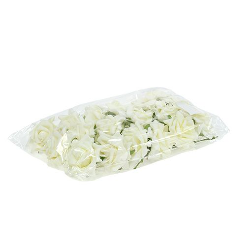 Skumrose Ø7,5cm Creme 18 stk | Floristik24.dk