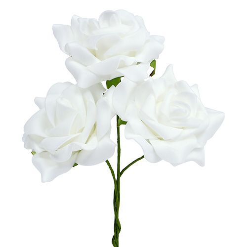 Artikel Skumrose Ø 7,5cm hvid 18 stk
