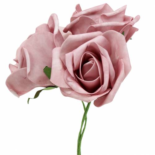Floristik24 Skumrose Ø6cm gammelrosa 27 stk