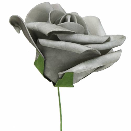 Floristik24 Skumrosa Ø10cm grå 8 stk