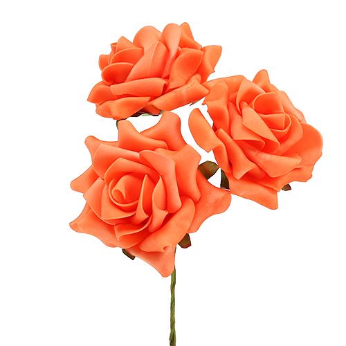 Floristik24 Skumrose Ø 10cm Orange 8stk