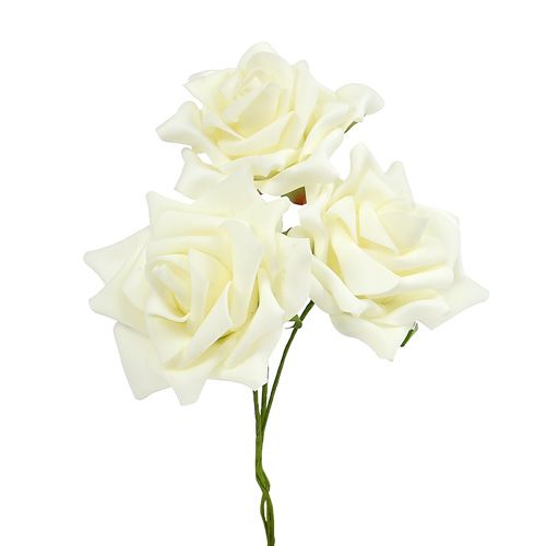 Floristik24 Skum Rose Ø 10cm creme 8 stk