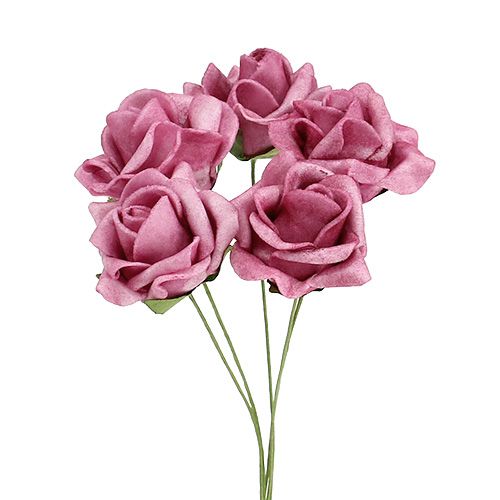Floristik24 Skumrose Ø4,5cm Erika 36 stk