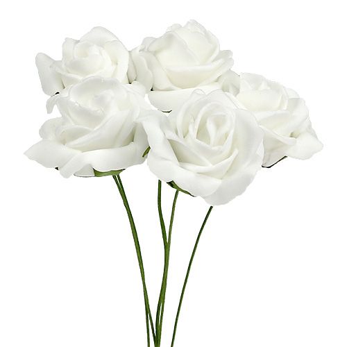 Floristik24 Skumrose Ø4,5cm hvid 36 stk