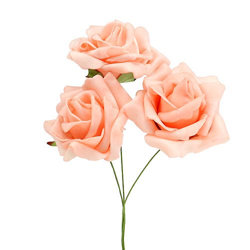 Floristik24 Skum Rose Ø 6cm lakserød 27 stk