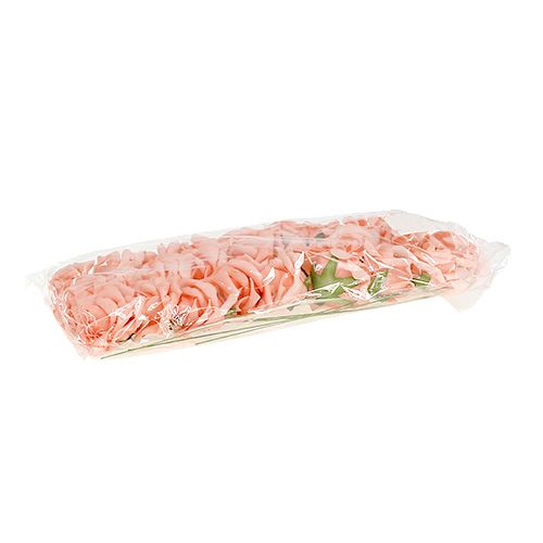 Floristik24 Skum Rose Ø 6cm lakserød 27 stk