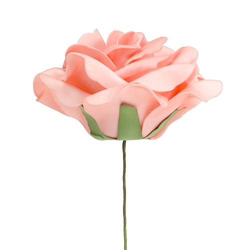 Floristik24 Skum Rose Skum Rose Laks Ø15cm 4 stk